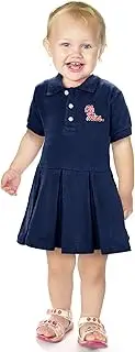 Little King NCAA Short Sleeve Infant and Toddler Girls Polo Dress-100% Cotton-Newborn and Infant Sizes