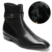 US8 CHAMARIPA Height Increase Black Winter Boots Fur ling increase 7cm invisibly