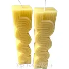 Wave Pillar Candles ~ Set Of 2 Australian Made Beeswax Candles