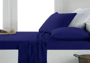 175GSM Luxury Egyptian Cotton Flannel / Flannelette Sheet Set Dark Navy All Bed Sizes