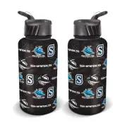 Cronulla Sharks NRL TEAM Large Flip Drink Water Bottle Christmas in July Sale