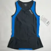 2XU Women's Perform Tri Singlet Compression Shirt Charcoal Blue Size XS