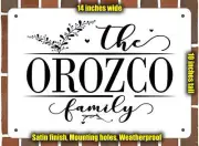 Orozco Family Decorative Metal Door or Wall Plaque (Style 2)