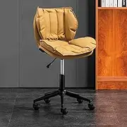 Height Adjustable Ergonomic Gaming Desk with Curved Back and Waterproof PU Leather Ideal for Study and Gaming, Beige