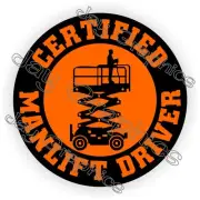 3pcs Certified Manlift Driver Hard Hat Stickers Decals Helmet Operator Man Lift