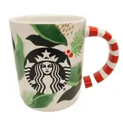 Starbucks 2019 Winter Holiday Ceramic Coffee Mug - Candy Cane Mistletoe Holly