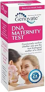 Genovate DNA Maternity Test - Results in 1-2 Days - 99.999%+ Accuracy - Home DNA Test Kit for Child and Mother - All Fees Included