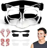 Anyfun Nose Guard for Broken Nose Adjustable Basketball Baseball Face Shield Mask with Foam Padding & Stickers for Women Men