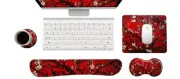 Keyboard Wrist Rest and Mouse Pad with Wrist Support Set Ergonomic Coaster, M...