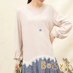 【betty’s 貝蒂思】繡花蕾絲拼接洋裝(卡其)