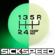 GLOW GREEN/BLACK FING FAST SHIFT KNOB 6 SPEED SHORT THROW SHIFTER 12X1.25 S08