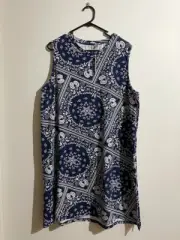 ASOS Bandana Print Side Split Tunic Top Maternity Curve Plus Size UK 18 US 14