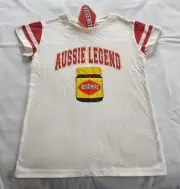 Vegemite Girls Aussie Legend Cream Printed Short Sleeve T Shirt Size 12 New
