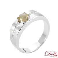 在飛比找森森購物網優惠-Dolly 14K金 天然金綠玉貓眼鑽石戒指
