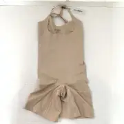 ShaperX Womens Medium Bodysuit Shapewear Nude Open Bust Shorts New