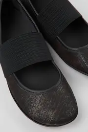 Right Black nubuck ballerinas for women