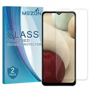 [2 Pack] Samsung Galaxy A12 Tempered Glass Crystal Clear Premium 9H HD Screen Protector by MEZON – Case Friendly, Shock Absorption (A12, 9H) – FREE EXPRESS