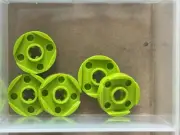 LEGO Parts - Lime Plate, Round 2 x 2 with Axle Hole - No 4032 - QTY 5