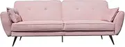 [Priceworth] Elaine 3-Seater Sofa Bed, Versatile Bedroom and Living Room Furniture, Couch with Polyester Upholstery, Metal Legs, Click-Clack Mechanism for Easy Conversion, Wooden Frame, Tufted Detailing