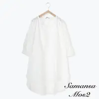 在飛比找蝦皮商城優惠-Samansa Mos2 純棉刺繡設計七分袖長版上衣(FL1