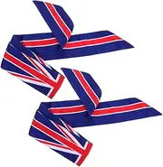 [BESPORTBLE] Printed Sports Headband Set 2pcs Head Ties Fitness Hair Band Basketball Sweatband Workout Headband for Women Men Flag Design