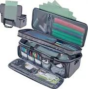 Stylish Grey Double-Layer Organizer for Cricut Maker 3 - Travel Friendly