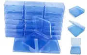 24 Pieces Square Mini Plastic Storage Containers Box 4.9 x 4.9 x 1.4 inch Blue