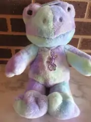 Build A Bear Tie Dye Frog 16" Plush - Salamander Charm Necklace