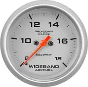 Auto Meter 200870-33 Gauge, Air/Fuel Ratio-Wideband, Analog, 2 5/8", 8:1-18:1, Stpr Mtr, Marine Silvr
