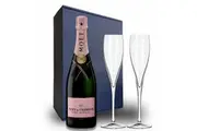 MOET & CHANDON ROSE GIFT HAMPER - Includes 2 Pack Champagne Flutes