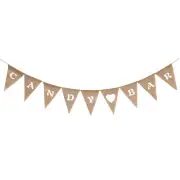 8.2Ft Cotton and Linen Bunting Banner Triangle Heart Flag , Cream