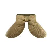 Beach Hats for Women, Packable Straw Sun Hat with Wide Brim and Ponytail for ...