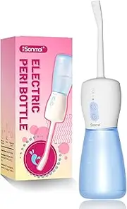Sonmol Electric Peri Bottle for Postpartum Care, 3 Nozzles & 3 Modes, Portable Bidet for Perineal Cleaning and Recovery, Handheld Travel Bidet, Rechargeable Perineal Bottle, 10.2 oz