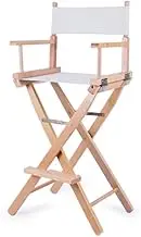 Director's Chair, Makeup Artist Chair, Folding Director's Chair, Portable Folding Chair, Outdoor Tall Wooden Folding Chair, Picnic, Hiking and Camping Chair (Color : White)