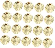 NUOBESTY DIY Jewelry Beads Gold Plated 20pcs Smooth Spacer Beads for Bracelet Making