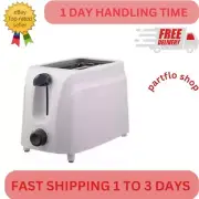 2 Slice Toaster White Wide Slot Bread Waffles Bagel Cool Touch Kitchen Appliance