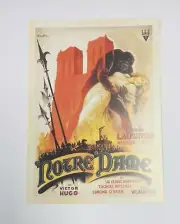 Notre Dame Di Victor Hugo Retro Postcard Charles Laughton Maureen O'Hara