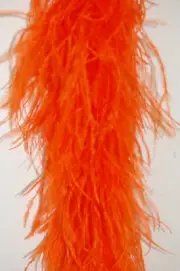 4 Ply OSTRICH FEATHER BOA - ORANGE 2 Yards; Costumes/Craft/Bridal/Trim 72"