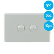 2 Gang Double Wall Light Switch 16A Mechs White AS/NZS Approved