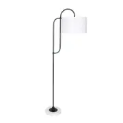 Metal Arc Floor Lamp with Marble & Metal Base