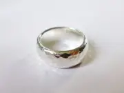 925 Sterling Silver Chunky Hammered Wide Band Ring Handmade Jewelry Gift For Her