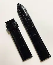 Original MIDO Baroncelli 20mm Black Leather Watch Band Strap M010408 / M013410