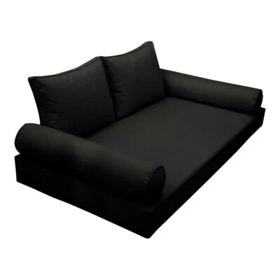|SLIPCOVER ONLY|S1 Daybed Mattress Bolster Backrest Covers Piped Trim Full AD109