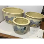 Set Of 3 Hand Crafted Pottery Studio Thrown Nesting Mixing Bowls