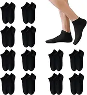 [Enreluya] Invisible Trainer Socks (12 Pairs), Socks for Men and Women, Made of Organic, Breathable Invisible Trainer Socks, Black