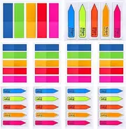 1000 Pcs, 2 Types, 500 Pcs Sign Here Tab + 500 Pcs Sticky Note Flag, Sign Here Sticker, Sign Here Flag, Index Tab Flag Sticker for Document Notebook Home Office School Supplies, 10 Pack, 5 Colors