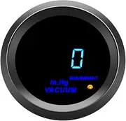AUCELI Car Digital Vacuum Gauge, Universal Meter Kit, 2" 52mm & Blue LED Light Display