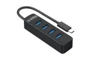 Orico TWC3-4A-BK Type-C 4 Port USB 3.0 Superspeed Hub, Reserve 10W type-C power port