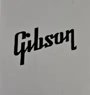 2 BLACK Decal Headstock Logos, Die-Cut Vinyl Decal, SG, Les Paul Gibson