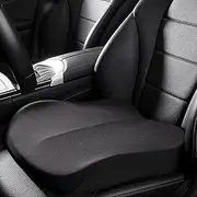 Car Booster seat Cushion, Soft Memory Foam Cushion for Short Driver car seat, Portable Driver seat Cushion with 3 inches Height for car, truckBlack,S